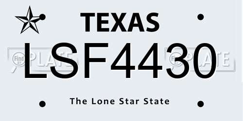 LSF4430 Texas License Plate