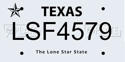 LSF4579 Texas License Plate