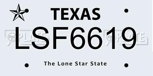 LSF6619 Texas License Plate