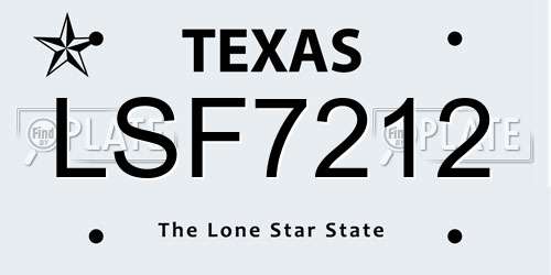 LSF7212 Texas License Plate