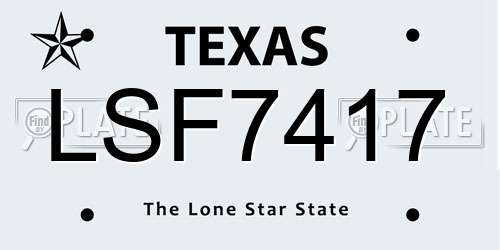 LSF7417 Texas License Plate