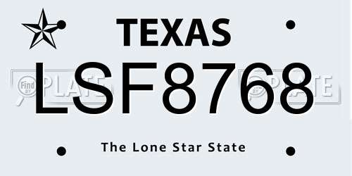 LSF8768 Texas License Plate