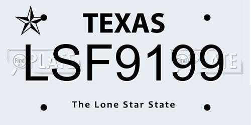 LSF9199 Texas License Plate
