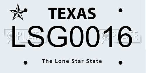 LSG0016 Texas License Plate