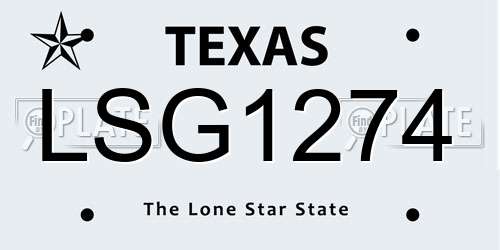 LSG1274 Texas License Plate