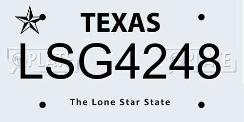 LSG4248 Texas License Plate