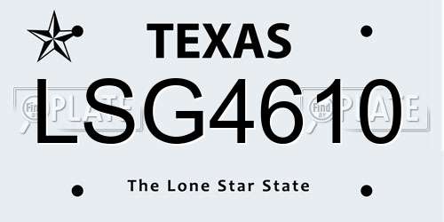 LSG4610 Texas License Plate