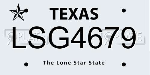 LSG4679 Texas License Plate