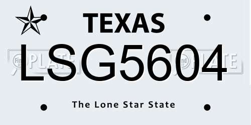 LSG5604 Texas License Plate