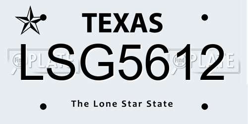 LSG5612 Texas License Plate