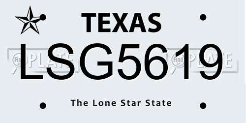 LSG5619 Texas License Plate