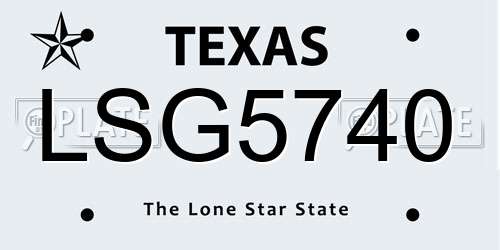 LSG5740 Texas License Plate