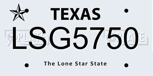 LSG5750 Texas License Plate
