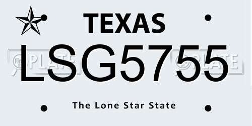 LSG5755 Texas License Plate