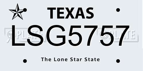 LSG5757 Texas License Plate