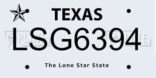 LSG6394 Texas License Plate