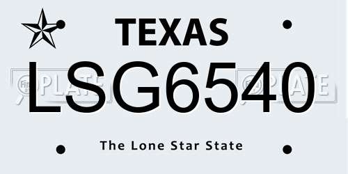 LSG6540 Texas License Plate
