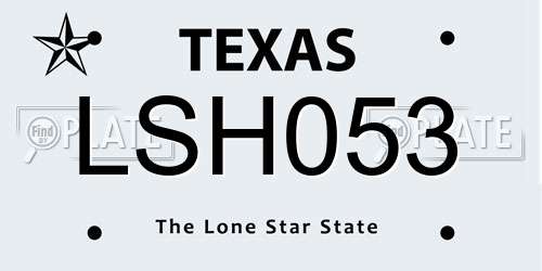 LSH053 Texas License Plate