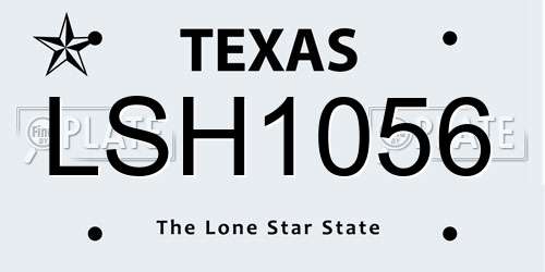 LSH1056 Texas License Plate