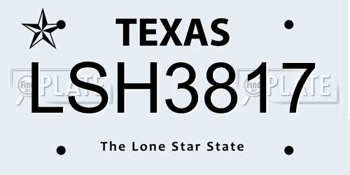 LSH3817 Texas License Plate