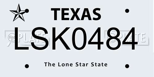 LSK0484 Texas License Plate