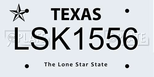 LSK1556 Texas License Plate