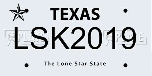 LSK2019 Texas License Plate