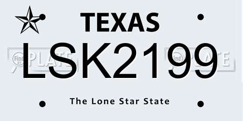 LSK2199 Texas License Plate