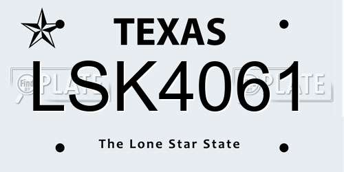 LSK4061 Texas License Plate