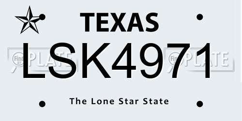 LSK4971 Texas License Plate