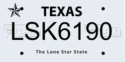 LSK6190 Texas License Plate