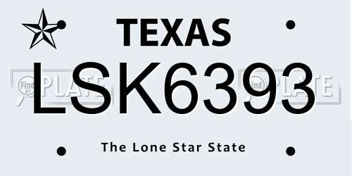 LSK6393 Texas License Plate