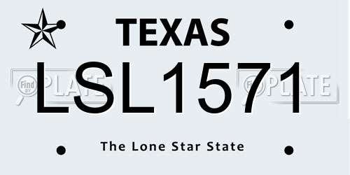 LSL1571 Texas License Plate