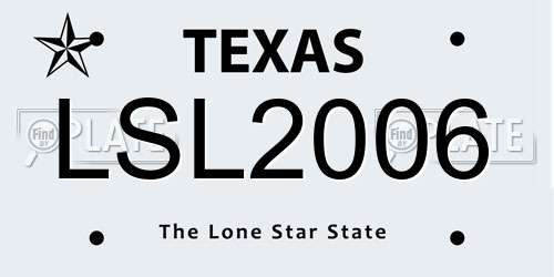 LSL2006 Texas License Plate
