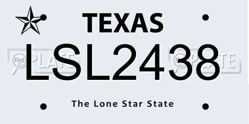 LSL2438 Texas License Plate
