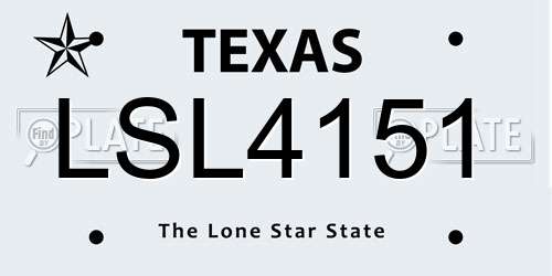 LSL4151 Texas License Plate