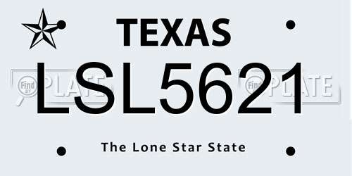 LSL5621 Texas License Plate