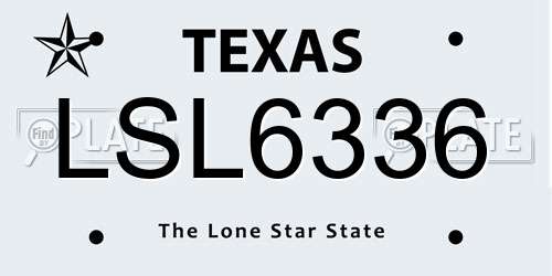 LSL6336 Texas License Plate