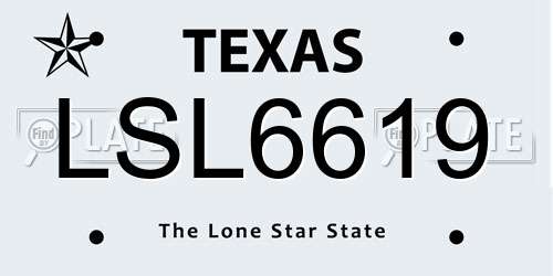 LSL6619 Texas License Plate