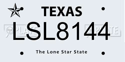 LSL8144 Texas License Plate