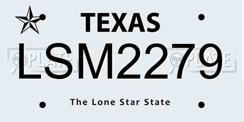 LSM2279 Texas License Plate