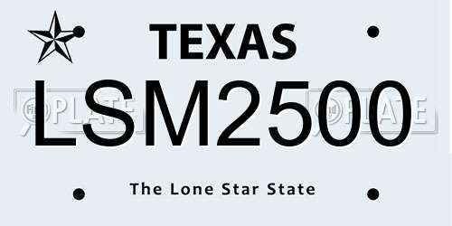 LSM2500 Texas License Plate