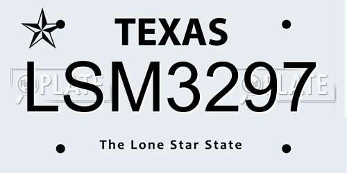 LSM3297 Texas License Plate