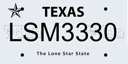 LSM3330 Texas License Plate