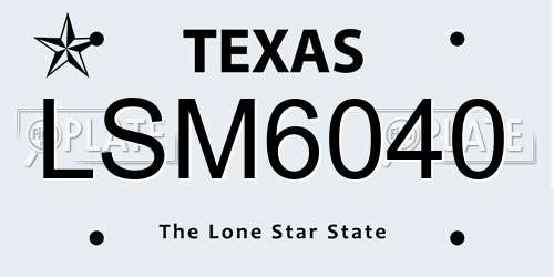 LSM6040 Texas License Plate