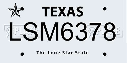 LSM6378 Texas License Plate
