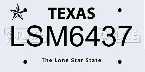 LSM6437 Texas License Plate