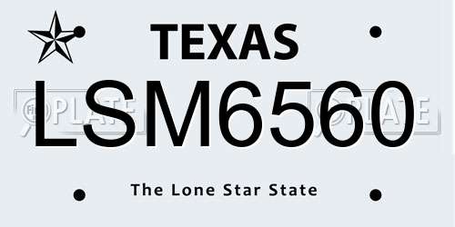 LSM6560 Texas License Plate