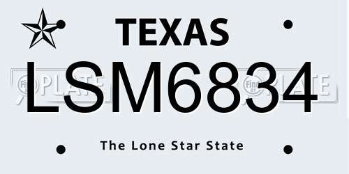 LSM6834 Texas License Plate