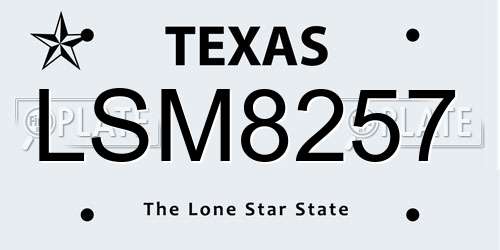 LSM8257 Texas License Plate